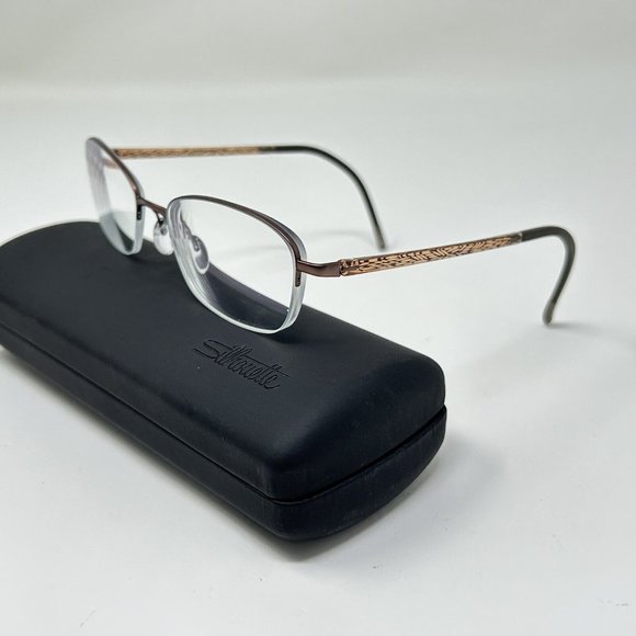 Silhouette 4453 40 6057 Titanium Brown Half Rim Eyeglasses Frames 52-18 140 - Picture 2 of 13
